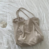 Corduroy Single Shoulder Bag Large Tote Shopping Bag