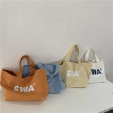 Japanese Letter Printing Canvas Shoulder Bag