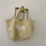 Japanese Letter Printing Canvas Shoulder Bag
