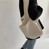 Japanese Canvas Shoulder Bag Letter Printing Shopping Bag