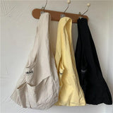 Japanese Canvas Shoulder Bag Letter Printing Shopping Bag