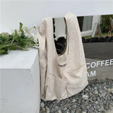 Japanese Canvas Shoulder Bag Letter Printing Shopping Bag