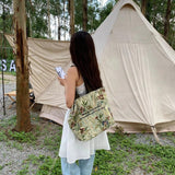 Shoulder Bag Canvas Pastoral Style Rose Flower Retro Handbag