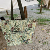 Shoulder Bag Canvas Pastoral Style Rose Flower Retro Handbag