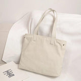Japanese Canvas One-shoulder Tote Bag for Shopping and Commuting