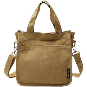 Retro Canvas Tote Bag Solid Single Shoulder Messenger Bag
