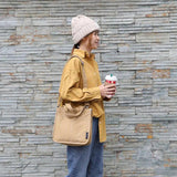 Retro Canvas Tote Bag Solid Single Shoulder Messenger Bag