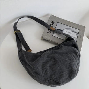 Japanese Canvas Messenger Bag Distressed Large Capacity