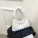 Winter Plush Ladies Shoulder Bag Tote High Maomao Fold Underarm Bag