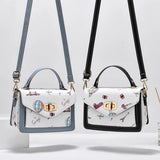 Women's Messenger One-shoulder Small Square Bag Girl Print Handbag