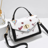 Women's Messenger One-shoulder Small Square Bag Girl Print Handbag