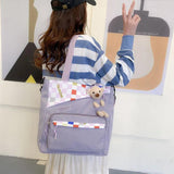 Checkerboard Large-capacity Women's Bag Spring Bear Shoulder Bag