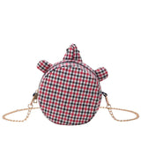 One-shoulder Lattice Ellipse Student Leisure Style Zipper Bag