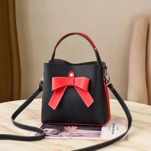 One-shoulder Bucket Bag Female Autumn Portable Bow Hit Messenger Bag