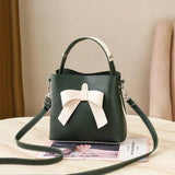 One-shoulder Bucket Bag Female Autumn Portable Bow Hit Messenger Bag