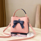 One-shoulder Bucket Bag Female Autumn Portable Bow Hit Messenger Bag