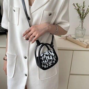 Lattice Mini Crossbody Bag Chest Shoulder Bag PU Leather Women Handbag
