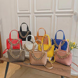 Thick Chain Tote Bag PU Leather Crossbody Shoulder Bags for Women