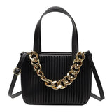 Thick Chain Tote Bag PU Leather Crossbody Shoulder Bags for Women
