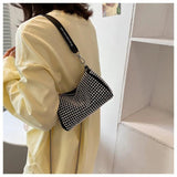 Diamonds Women Shoulder Bags Small PU Leather Barrel Shaped Handbags