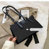Diamond Grain Women Shoulder Bag Bow Embroidery Ladies Handbags