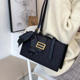 Diamond Grain Women Shoulder Bag Bow Embroidery Ladies Handbags
