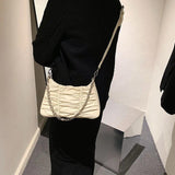 Small Square Shoulder Bags Solid Chain Crossbody Bags for Women