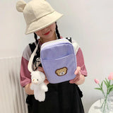 Velvet Bear Child Student Shoulder Diagonal Bag