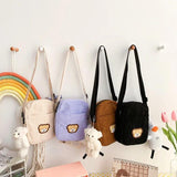Velvet Bear Child Student Shoulder Diagonal Bag
