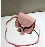 Kids Small Tassel Messenger Bag Solid Cover Crossbody Bag