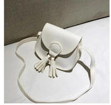 Kids Small Tassel Messenger Bag Solid Cover Crossbody Bag