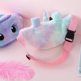 Unicorn Kids Fanny Pack Plush Toys Waist Bag Gradient Coin Purse Chest Bag
