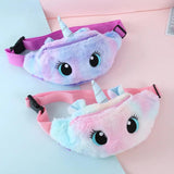 Unicorn Kids Fanny Pack Plush Toys Waist Bag Gradient Coin Purse Chest Bag