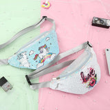Sequins Unicorn Waist Bag For Girls Fanny Pack Boy's Shoulder Belt Bags