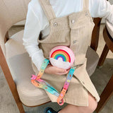 Rainbow Printed Donut Crossbody Bag for Girls