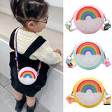 Rainbow Printed Donut Crossbody Bag for Girls