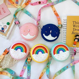 Rainbow Printed Donut Crossbody Bag for Girls