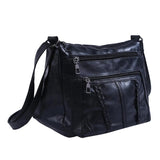 Women's Soft Leather Shoulder Bag Multi-layer Crossbody Bag