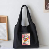 Korea Style Canvas Vest Shoulder Bag Women Funny Print Tote