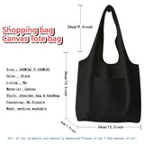 Women Canvas Vest Bag Large Capacity Tote Cartoon Print Shopping Bag