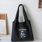 Canvas Commuter Shopper Vest Bag Women's Shopping Bags Cotton Cloth Astronaut Se