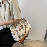 Vintage Flowers Top Women Shoulder Shopping Bag