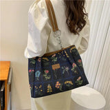 Vintage Flowers Top Women Shoulder Shopping Bag