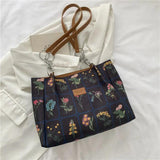 Vintage Flowers Top Women Shoulder Shopping Bag
