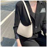 Solid PU Leather Shoulder Underarm Bag Women's Handbag