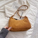 Retro Armpit Bag One Shoulder Handbag Solid