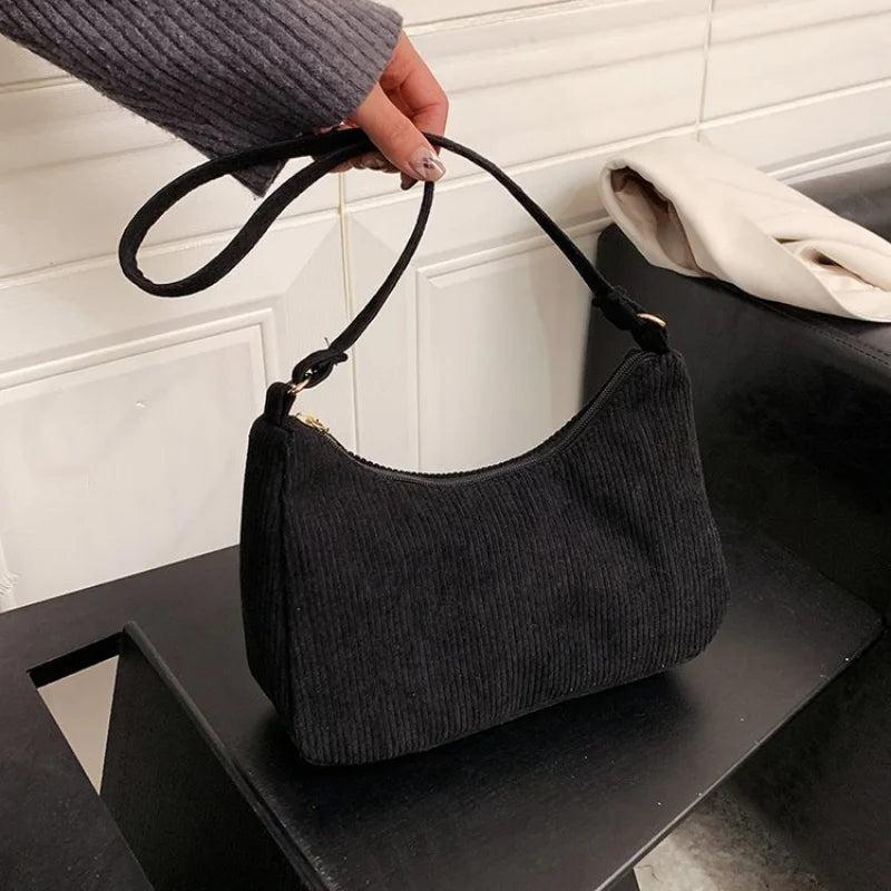 Retro Armpit Bag One Shoulder Handbag Solid