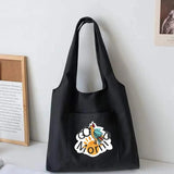 Funny Pattern Canvas Vest Bag Women Shopping Bags Ladies Shoulder Bag