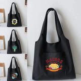 Funny Pattern Canvas Vest Bag Women Shopping Bags Ladies Shoulder Bag