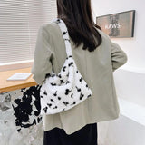 Plush Cherry Pattern Shoulder Bag Women's Small Handbag